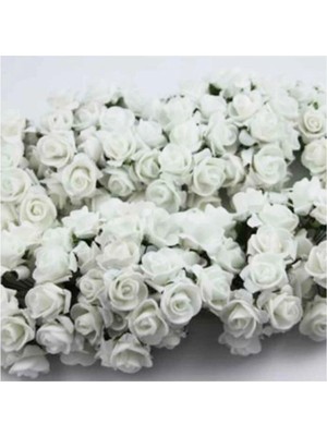 Empressco Lateks Eva Yapay Çiçek Gül Beyaz ( 2 Cm* 2 cm ) ( 144 Adet)