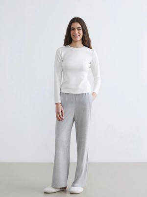 Lc Waikiki Yeni Sezon Beli Lastikli Geniş Paça Kadın Pijama Altı