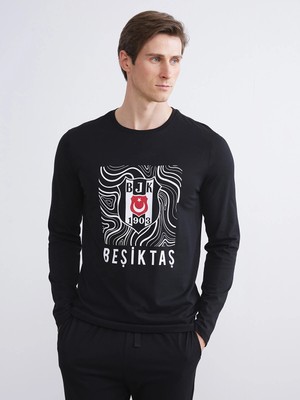 Lc Waikiki Yeni Sezon Standart Kalıp Beşiktaş Baskılı Erkek Taraftar Pijama Takımı