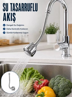 Asil Sepet Asiltech Ayarlanabilir Musluk Başlığı Esnek Spiral Hortumlu Lavabo Uzatma Aparatı