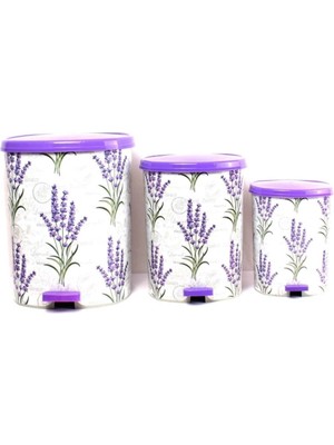 Eco Lounge Metal 25 L Beyaz Mutfak Tipi Pedallı Çöp Kovası 3 Adet Set - 25 L Hacim - Ev & Mobilya