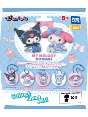 Genel Tedarik Twinchees My Melody ve Kuromi Mavi Şirin Elbiseli Anahtarlık Figür Serisi
