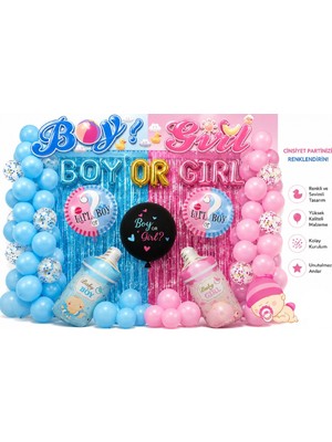 Bkmc Gender Reveal Cinsiyet Belirleme Partisi Süsleri | Boy Or Girl Balon Seti | Baby Shower Dekorasyonu  ⭐⭐⭐⭐⭐
