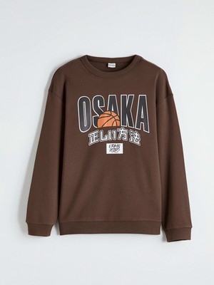 Lc Waikiki Yeni Sezon Bisiklet Yaka Osaka Baskılı Erkek Çocuk Sweatshirt