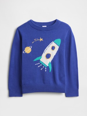 Gap Erkek Bebek Mavi Intarsia Kazak