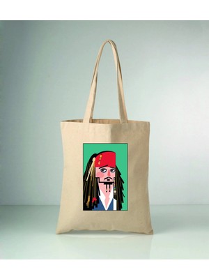 Empressco Komik Mizah-15 Korsan Baskılı Ham Bez Çanta 35X40 cm