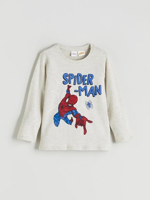 Lc Waikiki Yeni Sezon Bisiklet Yaka Spider-Man Baskılı Erkek Çocuk Pijama Üstü