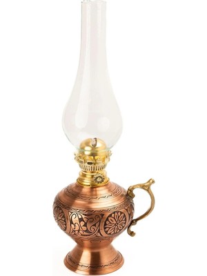 Empressco Dmt Gaziantep Bakır Osmanlı Ağır El Işlemeli Gaz Lambası YÜK:38CM Kalınlık:0,8mm