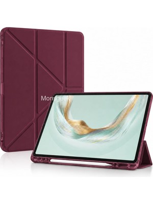 Monsgeek Poco Pad M1 12.1 Inç 2025 Uyumlu Katlanabilir Kalemlikli Standlı Uyku Modlu Akıllı Tablet Kılıfı