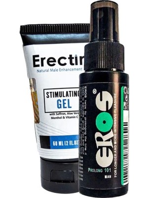 Fırsatkolik Eros Büyük Boy 60 ml Time Stop Sprey ve Erektin Stimul Gel Erkeklere Özel 60 ml Jel