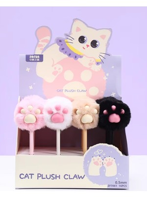 ÖZ OFİS Kawaii Pati Figürlü Tüylü Peluş Tükenmez Kalem Tekli - Kawaii Sevimli Okul Kırtasiye Hediyelik