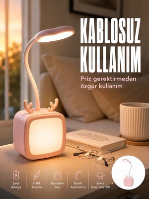 Nevamel® Ayarlanabilir LED Masa Lambası Şarjlı Modern Aydınlatma