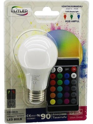 Nevamel® Uzaktan Kumandalı LED Ampul - Rgb Renkli - E27 Duy