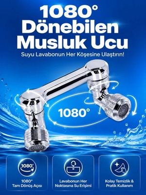 Esranın Dünyası Döndürülebilir Musluk Mutfak Banyo Musluk Ucu Başlığı 4 Filtreli