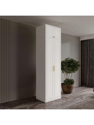 Macera Mobilya Milas Gold 2 Kapaklı Komple Mdf Yüklüklü Gardırop