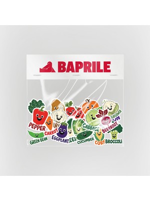 Baprile Ingilizce Sebzeler 21 Adet Sticker Paketi Ajanda Laptop Termos Telefon Etiket Seti
