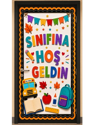 Promisebackdrop2 190X75CM Lastikli Kapı Süsü, Kumaş Kapı Giydirme, Sınıfına Hoş Geldin, Sınıf Kapısı, Okul Etkinlik Kapı Süsü