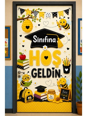 Promisebackdrop2 190X75CM Lastikli Kapı Süsü, Kumaş Kapı Giydirme, Sınıfına Hoş Geldin, Sınıf Kapısı, Okul Etkinlik Kapı Süsü