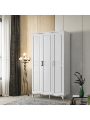 Macera Mobilya Sport 3 Kapaklı Komple Mdf Beyaz Gardırop
