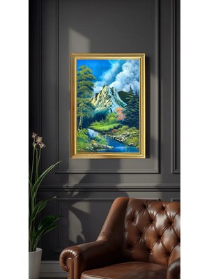 Blacksea Mobilya Bob Ross,ünlü Eseri,lake Boyalı Mdf Çerçeve