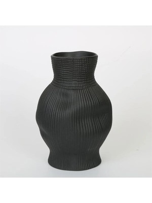 Empressco Vitale Siyah Darbeli Vazo Uzun 17*17*30 cm AK.JM00009