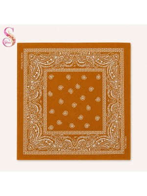 Yshine %100 Pamuk Paisley Desenli 50X50 cm Kadın Bandana Saç ve Boyun Aksesuarı