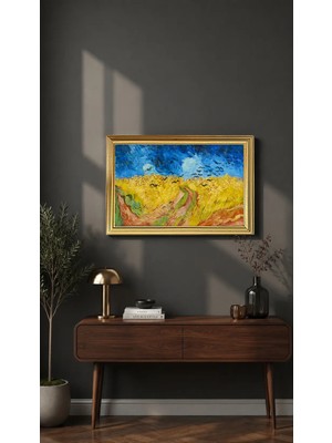 Blacksea Mobilya Vincent Van Gogh,kargalarla Buğday Tarlası,lake Boyalı Mdf Çerçeve