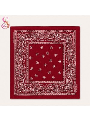 Yshine %100 Pamuk Paisley Desenli 50X50 cm Kadın Bandana Saç ve Boyun Aksesuarı