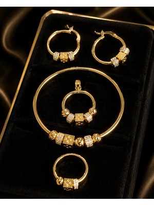 Banum Luxury Tasarım Yenı Moda Altın Tonlu Şık 4lü Set