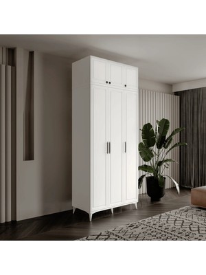 Macera Mobilya Milas 3 Kapaklı Komple Mdf Ayaklı Yüklüklü  Gardırop