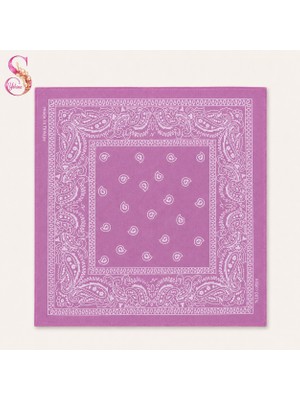 Yshine %100 Pamuk Paisley Desenli 50X50 cm Kadın Bandana Saç ve Boyun Aksesuarı