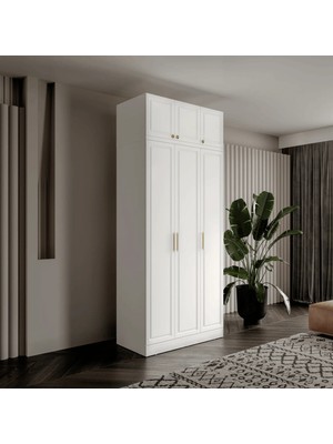 Macera Mobilya Milas Gold 3 Kapaklı Komple Mdf Yüklüklü Gardırop