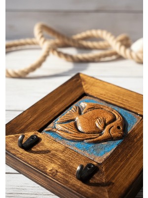 Toprakana Art Balık, Anahtarlık Duvar Panosu Askılık Tablo 15×15×2 (cm)