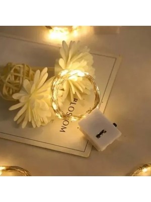 Nacario Mey Ithalat® 2m Pilli Peri LED Beyaz Işık