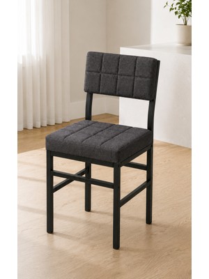 Valu Home Mutfak Sandalyesi, Yemek Odası, Kafe, Restoran Sandalyesi, Silinebilir Kumaş Döşemeli Metal Ayaklı