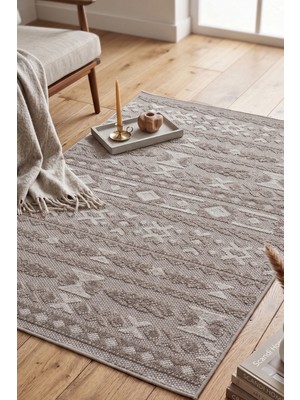 Melaris Halı Leon Bukle Sisal Dokuma Halı Naturel Jüt Kilim Salon Oturma Odası Halısı