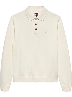 Tommy Jeans Erkek Kazak DM0DM22647 Beyaz