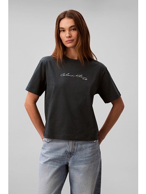 Calvin Klein Jeans Kadın Tişört LV047F820G Mavi