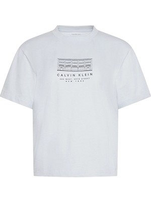 Calvin Klein Jeans Kadın Tişört LV047F806G Mavi