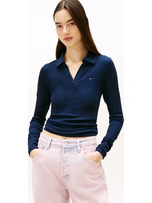 Tommy Jeans Kadın Tişört DW0DW21933 Mavi