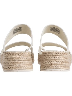 Calvin Klein Jeans Kadın Sporty Rope Mg Lth Webbing Terlik YW0YW01704AEO Bej