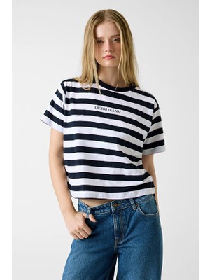 Guess Jeans Kadın Tişört W6RI19K8HM0 Lacivert