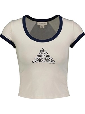 Calvin Klein Jeans Kadın Tişört LV047C258G Taş