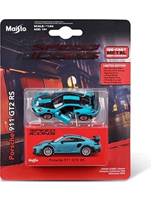 Maisto Speed Icons 1:64 Porsche 911 Gt2 Rs Miami Mavi