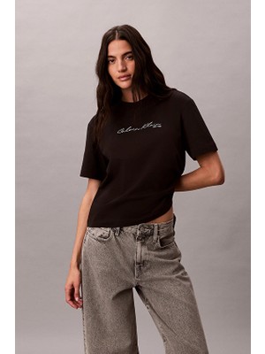 Calvin Klein Jeans Kadın Tişört LV047F820G Siyah
