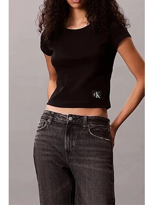 Calvin Klein Jeans Kadın Tişört LV047C200G Siyah