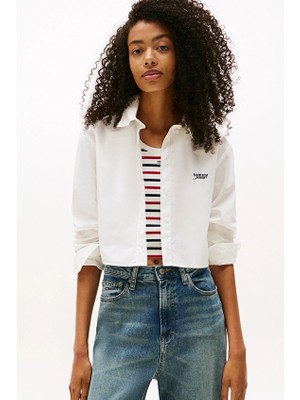 Tommy Jeans Kadın Gömlek DW0DW21400 Beyaz