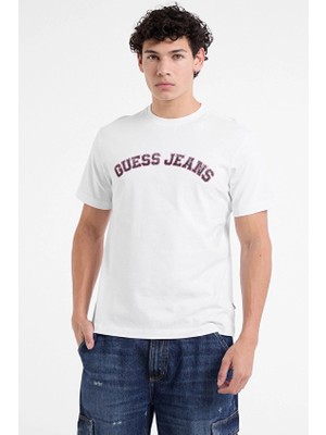 Guess Jeans Erkek Regular Fit Tişört M5RI75K8FQ4 Beyaz