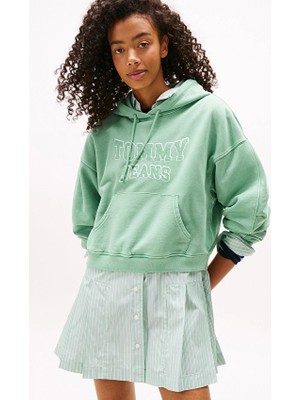 Tommy Jeans Kadın Sweatshirt DW0DW21598 Yeşil
