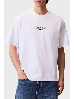 Calvin Klein Jeans Relax Fit Erkek Tişört LV04RC851G Beyaz